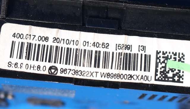Varmeapparat betjening til Peugeot 3008 2009-2016 (Type I) (PEUGEOT|96 738322 XT|)