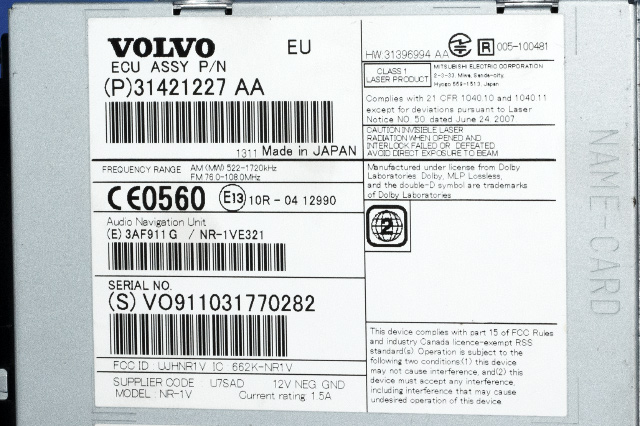 Bilstereo navigasjon spiller til Volvo XC60 2014-2017 (Type I, Fase 2) (VOLVO|31421227|)