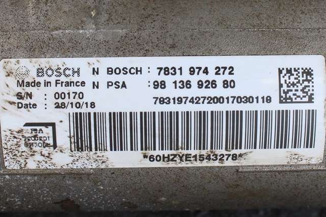 Tannstang til Peugeot Expert 2016-->> (Type III)  (BOSCH|7831 974 272|98 136926 80|)