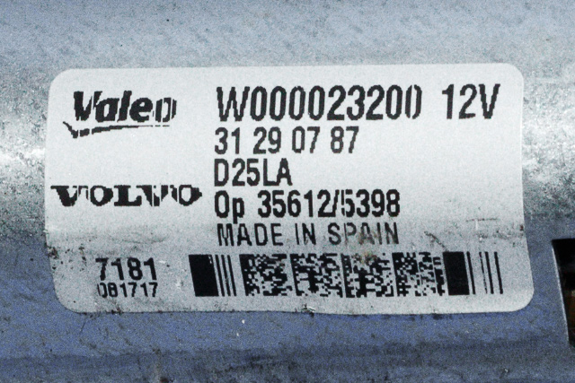 Viskermotor bakrute til Volvo XC70 2008-2013 (Type II, Fase 1) (VALEO|W000023200|31290787|)