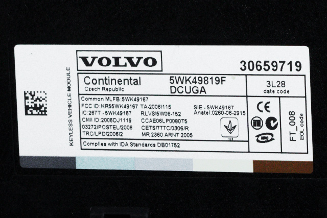 Styreenhet nøkkelfri/keyless til Volvo XC60 2014-2017 (Type I, Fase 2) (VOLVO|30659719|)