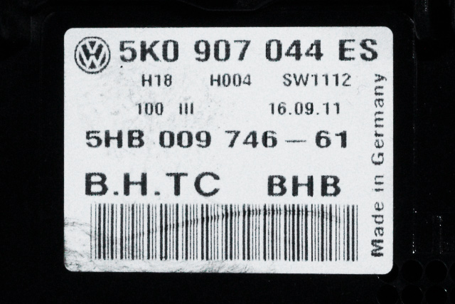 Varmeapparat betjening til VW Golf VI 2008-2012 (VAG|5K0 907 044 ES|)