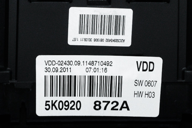 Instrumentpanel til VW Golf VI 2008-2012 (VAG|5K0 920 872 A|)