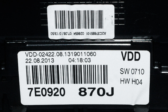 Instrumentpanel til VW Transporter / Caravelle 2009-2015 (Fase 2) (T5) (T5) (VAG|7E0 920 870 J|)