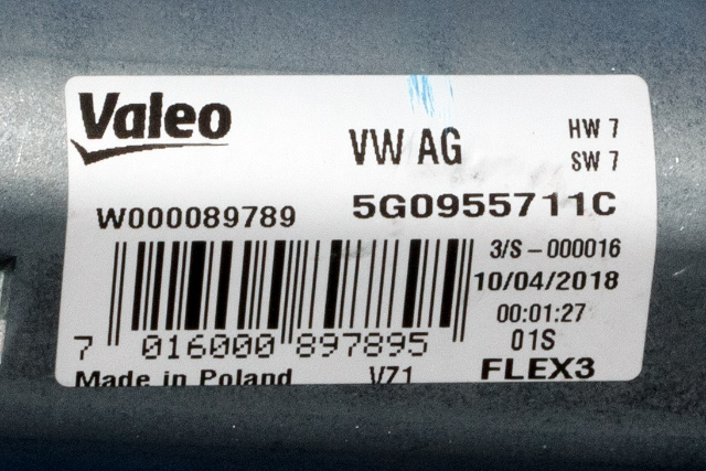 Viskermotor bakrute til VW e-Golf 2017-2020 (Fase 2) (VAG|5G0 955 711 C|)