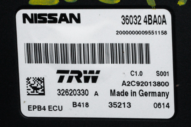 Styreenhet elektrisk parkbrems (EPB - Electric Parking Brake) til Nissan Qashqai 2014-2021 (Type II) (NISSAN|36032-4B0A0|)