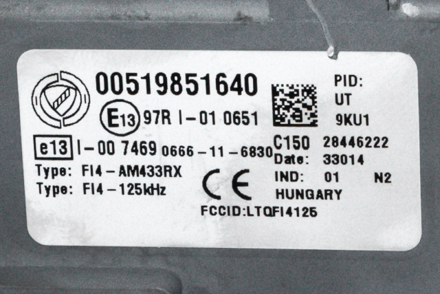 Styreenhet comfort (BCM) til Fiat Panda 2013-->> (Type III)  (FIAT|00519851640|)