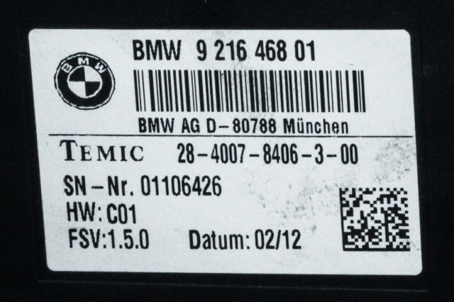 Styreenhet sete til BMW 3-Serie 2012-2018 (F30/F31/F34) (F30/F31/F34) (BMW|9 216 468|)