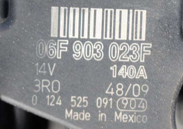 Dynamo diesel til VW Golf VI 2008-2012  (BOSCH|0 124 525 091|06F 903 023 F. 14 VOLT - 140 AMP|)