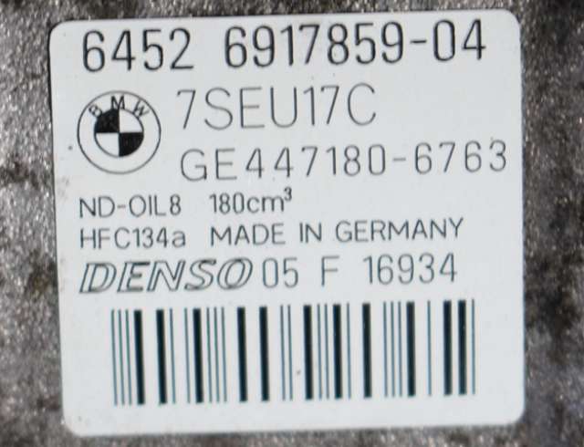 Aircondition kompressor til BMW 5-Serie 2003-2010 (E60/E61) (E60/E61) (DENSO|447180-6763|64.52-6 917 859|)