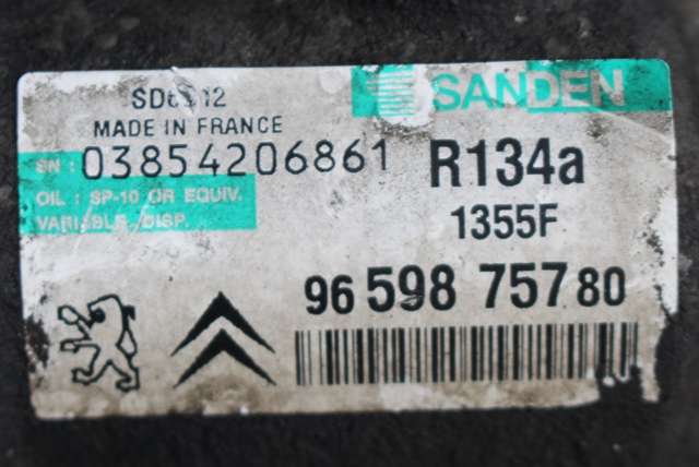 Aircondition kompressor til Citroën Berlingo 2008-2015 (Type II, Fase 1)  (SANDEN|1355F|96 598757 80|)