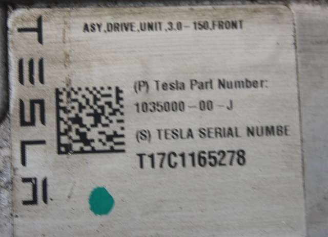 Motor elbil foran til Tesla Model S 2016-2021 (Fase 2)  (TESLA|1035000-00-J|)