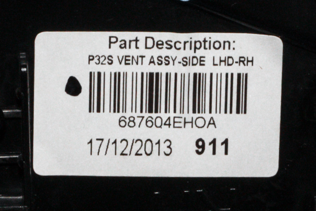 Dashbord friskluftdyse høyre til Nissan Qashqai 2014-2021 (Type II) (NISSAN|68760-4EH0A|)