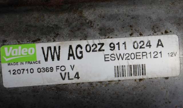 Starter diesel til VW Polo 2009-2014 (Type V, Fase 1)  (VALEO|ESW20ER121|02Z 911 024 A|)