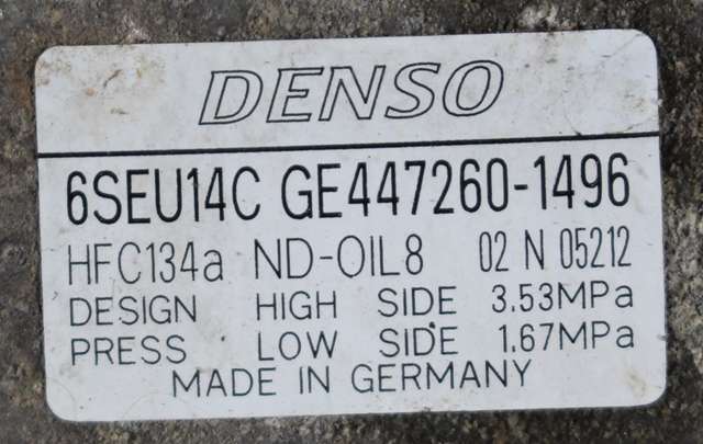 Aircondition kompressor til Toyota Avensis 2009-2015 (Type III, Fase 1)  (DENSO|447260-1496|)