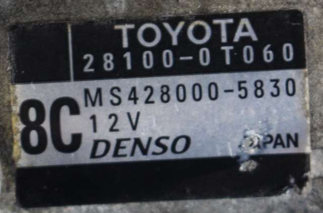 Starter til Toyota Avensis 2009-2015 (Type III, Fase 1)  (DENSO|428000-5830|28100-0T060|)