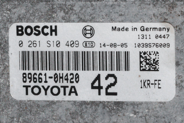 Styreenhet motor til Toyota Aygo 2014-->> (Type II)  (BOSCH|0 261 S10 409|89661-0H420|)