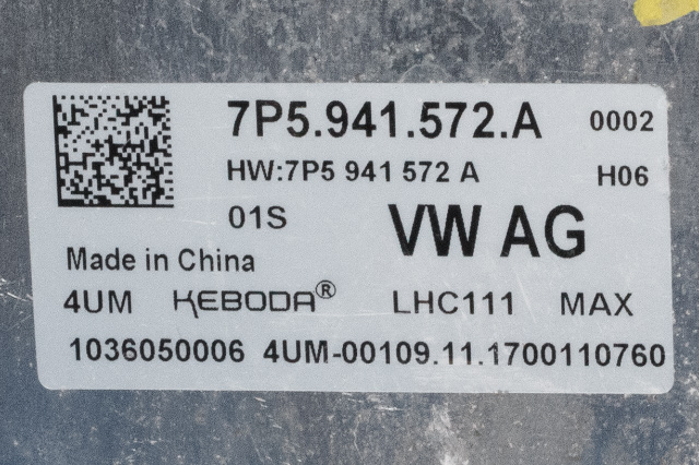 Styreenhet xenon/ballast til VW e-Golf 2017-2020 (Fase 2)  (VAG|7P5 941 572 A|)