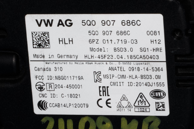 Sensor blindsone til VW e-Golf 2017-2020 (Fase 2)  (VAG|5Q0 907 686 C|)