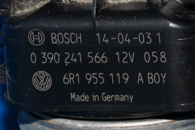 Viskermotor frontrute komplett m/overføring til VW Polo 2014-2017 (Type V, Fase 2)  (VAG|6R1 955 023 C|)