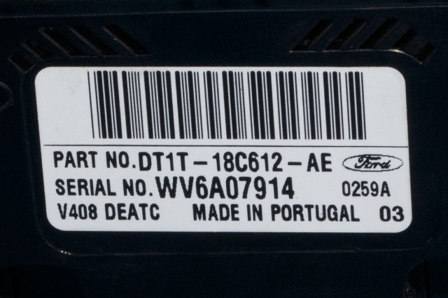 Varmeapparat betjening til Ford Transit Connect 2013-2018 Type II, Fase 1 (FORD|DT1T-18C612-AE|)