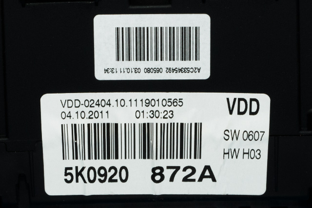Instrumentpanel til VW Golf VI 2008-2012  (VAG|5K0 920 872 A|)