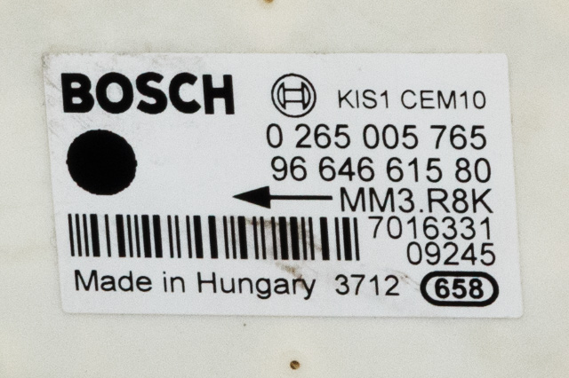 Sensor akselerasjonssensor/ESP DUO til Peugeot 3008 2009-2016 (Type I)  (BOSCH|0 265 005 765|96 646615 80|)