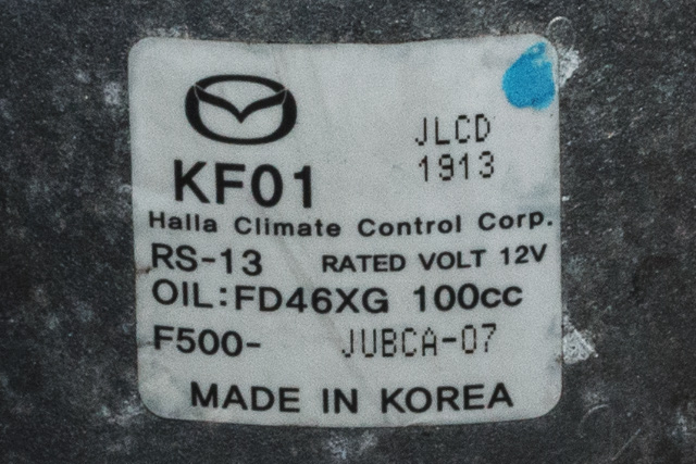 Aircondition kompressor til Mazda 3 2013-2016 (Type III, Fase 1) (MAZDA|F500-JUBCA-07|)