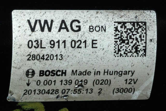 Starter diesel til Audi A4 2007-2014 (Type IV) (B8) (B8) (BOSCH|0 001 139 019|03L 911 021 E|)