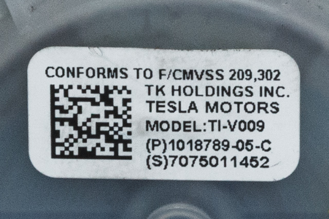 Sikkerhetsbelte bak høyre til Tesla Model S 2016-2021 (Fase 2)  (TESLA|1018789-05-C|)