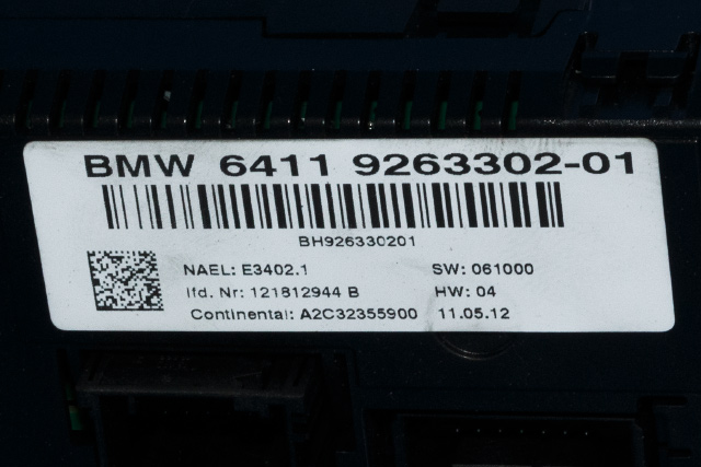 Varmeapparat betjening til BMW X1 2009-2015 (E84) (E84) (BMW|64.11-9 263 302|)