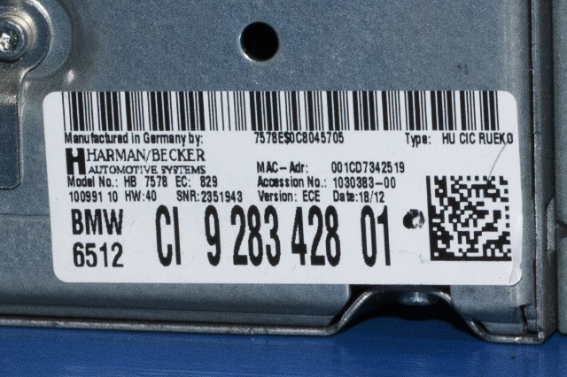 Bilstereo navigasjon til BMW X1 2009-2015 (E84) (E84) (BMW|9 283 428|)