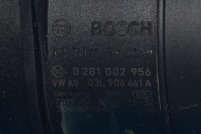 Luftmengde/luftmassemåler til Audi A4 2007-2014 (Type IV) (B8) (B8) (BOSCH|0 281 002 956|03L 906 461 A|)