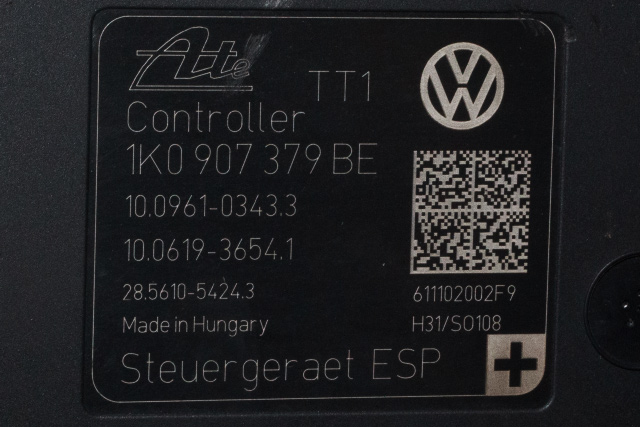 ABS sentral til Audi A3 2009-2012 (Type II, Fase 2)  (VAG|1K0 614 517 CP|1K0 907 379 BE|)