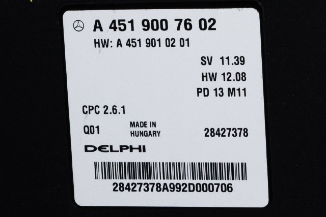 Styreenhet motor til Smart Fortwo 2007-2014 (Type II) (W451) (W451) (MERCEDES|A 451 900 76 02|)