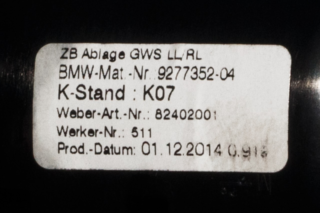 Dashbord myntrom til BMW 5-Serie 2010-2017 (F10/F11) (F10/F11) (BMW|9 277 352|)