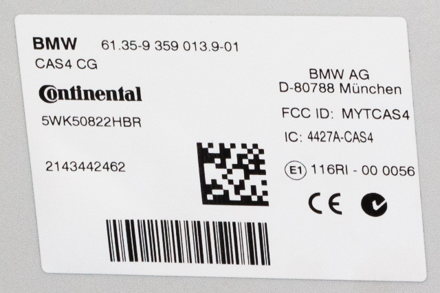 Styreenhet diverse til BMW 5-Serie 2010-2017 (F10/F11) (F10/F11) (CONTINENTL|5WK5 0822|61.35-9 359 013|)