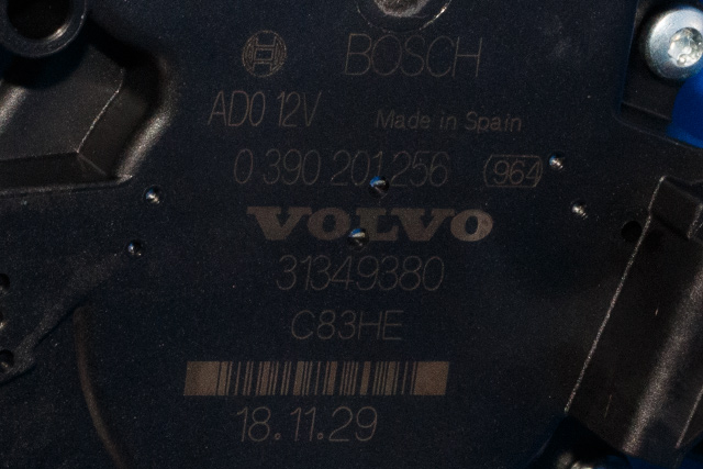 Viskermotor bakrute til Volvo V90 / V90 CC / S90 2016-->> (BOSCH|0 390 201 256|31349380|)