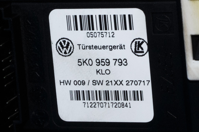 Ruteheis venstre foran til VW Caddy 2010-2015 (Type III, Fase 2)  (VAG|2K5 959 701|5K0 959 793|)