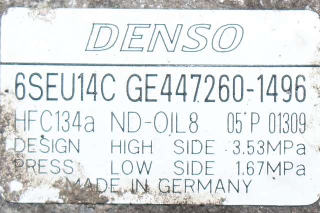 Aircondition kompressor til Toyota Avensis 2009-2015 (Type III, Fase 1) (DENSO|447260-1496|)