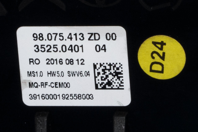 Varmeapparat betjening til Toyota Proace 2016-->> (Type II)  (PSA|98 075413 ZD|)