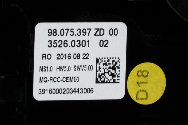 Dashbord friskluftdyse midtkonsoll til Toyota Proace 2016-->> (Type II) (PSA|98 075397 ZD-00|)