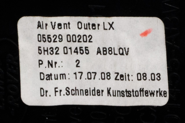 Dashbord friskluftdyse venstre til Land Rover Range Rover Sport 2005-2013  