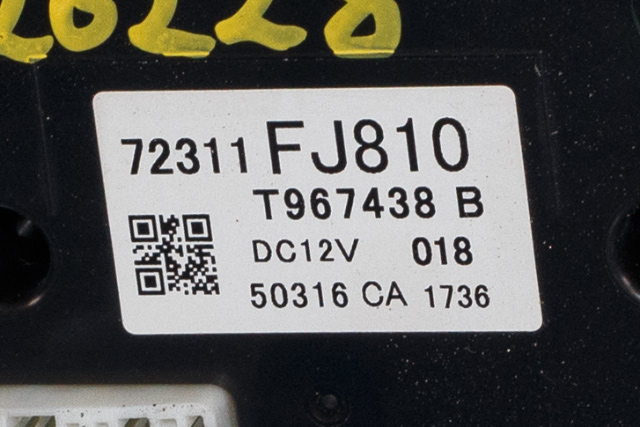 Varmeapparat betjening til Subaru XV 2012-2017 (Type I)  (SUBARU|72311-FJ810|)