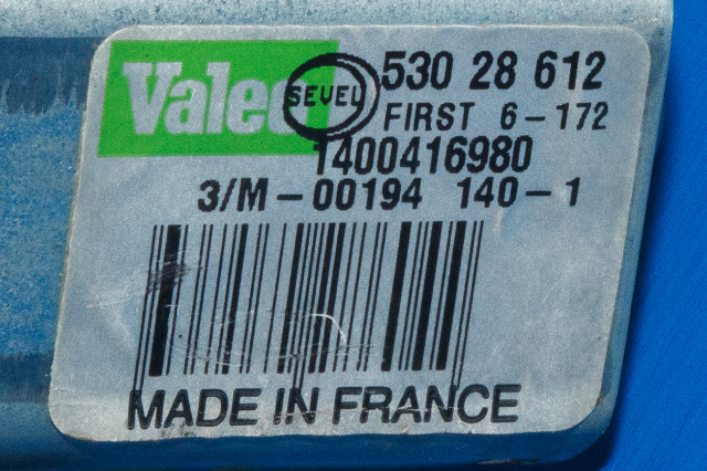 Viskermotor bakrute til Fiat Scudo 2007-2017 (Type II)  (PSA|14 004169 80|)