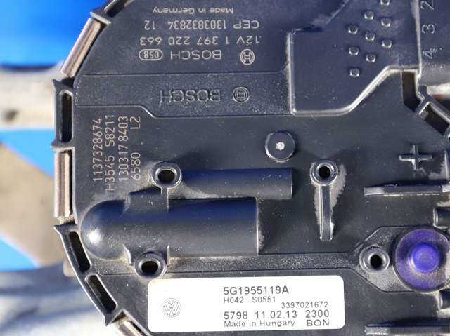 Viskermotor frontrute komplett m/overføring til VW Golf VII 2012-2017 (Fase 1)  (VAG|5G1 955 023 C|)