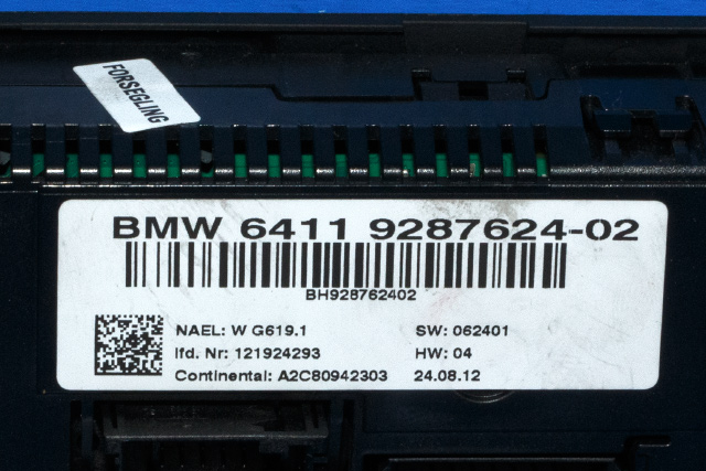 Varmeapparat betjening til BMW X1 2009-2015 (E84) (E84) (BMW|64-11-9 287 624|)