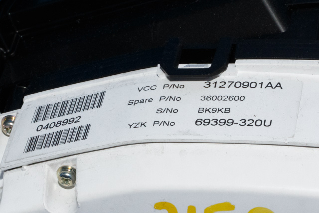 Instrumentpanel til Volvo XC60 2008-2013 (Type I, Fase 1)  (YAZAKI|69399-320U|31270901|)