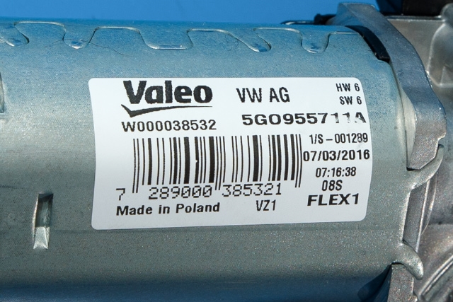 Viskermotor bakrute til VW Passat 2015-2019 (Fase 1) (B8) (B8) (VAG|5G0 955 711 A|)