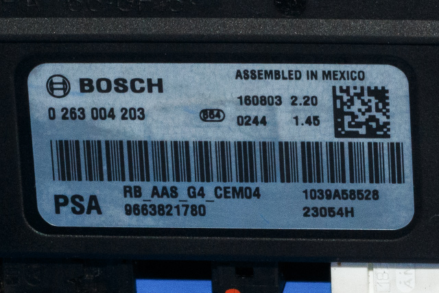 Styreenhet parkering til Citroën Berlingo 2015-2019 (Type II, Fase 2)  (BOSCH|0 263 004 203|96 638217 80|)